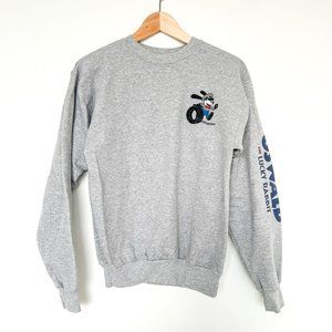 Oswald Disney Parks Crewneck Authentic Grey Fleece Vintage Sweatshirt